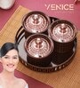 Brown & Rose Gold  Plastic (Set of 4) Condiment Set with Tray