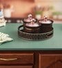 Brown & Rose Gold  Plastic (Set of 4) Condiment Set with Tray