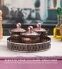 Brown & Rose Gold  Plastic (Set of 4) Condiment Set with Tray