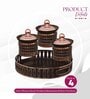 Brown & Rose Gold  Plastic (Set of 4) Condiment Set with Tray