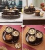 Brown & Gold Plastic (Set of 4) Condiment Set with Tray