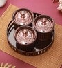 Brown & Rose Gold  Plastic (Set of 4) Condiment Set with Tray