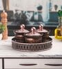 Brown & Rose Gold  Plastic (Set of 4) Condiment Set with Tray
