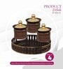 Brown & Gold Plastic (Set of 4) Condiment Set with Tray