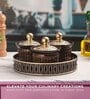 Brown & Gold Plastic (Set of 4) Condiment Set with Tray