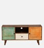 Trumbauer Solid Wood TV Console In Distress Finish For TVs Up To 43"