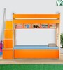 Multi Flexi Bunk Bed in Orange Colour with Sofa Cum Bed With Box Storage