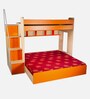 Multi Flexi Bunk Bed in Orange Colour with Sofa Cum Bed With Box Storage
