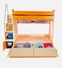 Multi Flexi Bunk Bed in Orange Colour with Sofa Cum Bed With Box Storage