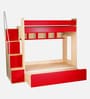 Multi Flexi Bunk Bed in Red Colour with Sofa Cum Bed With Box Storage