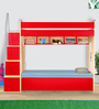 Multi Flexi Bunk Bed in Red Colour with Sofa Cum Bed With Box Storage