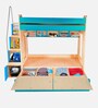 Multi Flexi Bunk Bed in Sky Blue Colour with Sofa Cum Bed With Box Storage