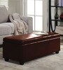 Trunk Leatherette Bench in Lama Brown Colour with Storage
