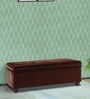 Trunk Leatherette Bench in Lama Brown Colour with Storage