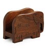 Trunk-ed Bunk Hand- Carved Brown Sheesham Wood Napkin Holder