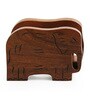 Trunk-ed Bunk Hand- Carved Brown Sheesham Wood Napkin Holder