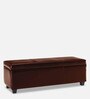 Trunk Leatherette Bench in Lama Brown Colour with Storage