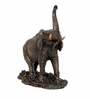 Trunk-Up Elephant Polyresin & Bronze Animal Figurine