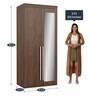 Tsubaki 2 Door Wardrobe With Mirror In Brown Finish