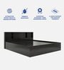 Tsukiko Queen Size Bed in Wenge Finish with Storage