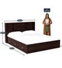 Tsukiko Queen Size Bed in Wenge Finish with Drawer Storage