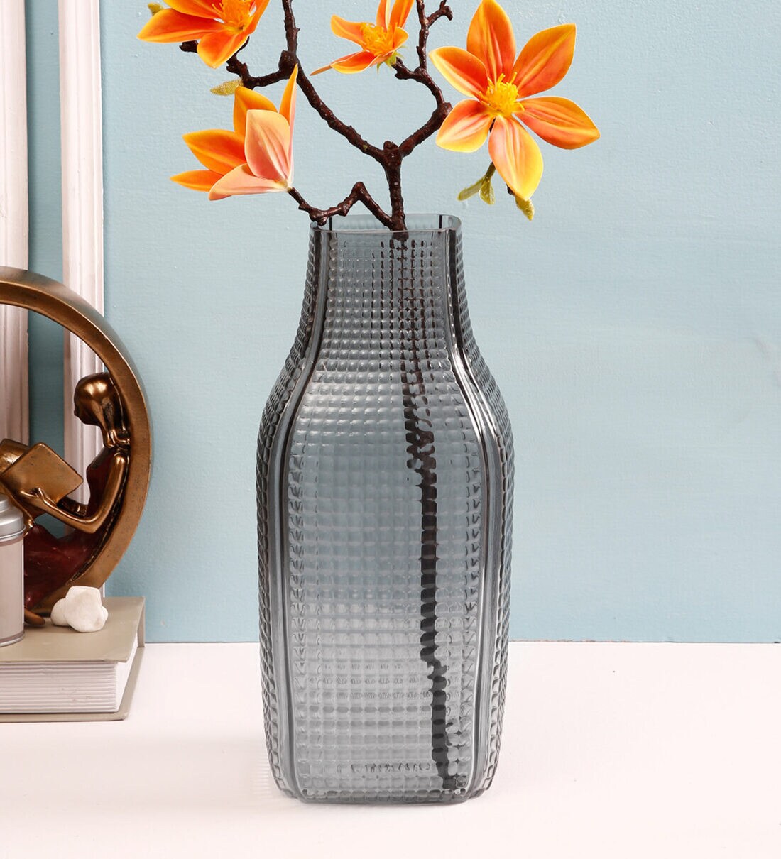 Buy Tuffened Bubble Glass Flower Vase by TAYHAA Online Modern and