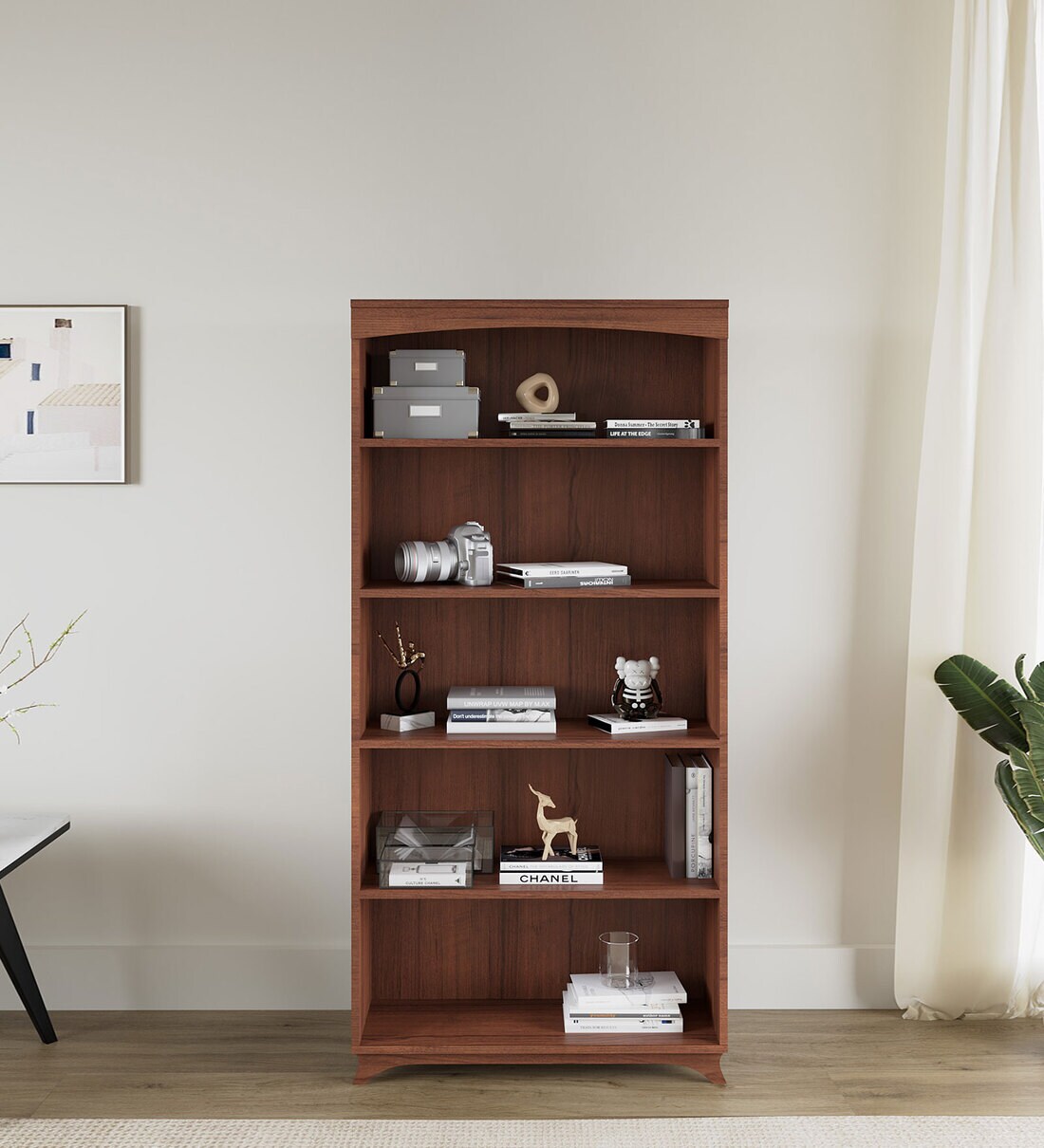 Buy Tulip Bookshelf In Walnut Colour at 22% OFF by RayTrees | Pepperfry