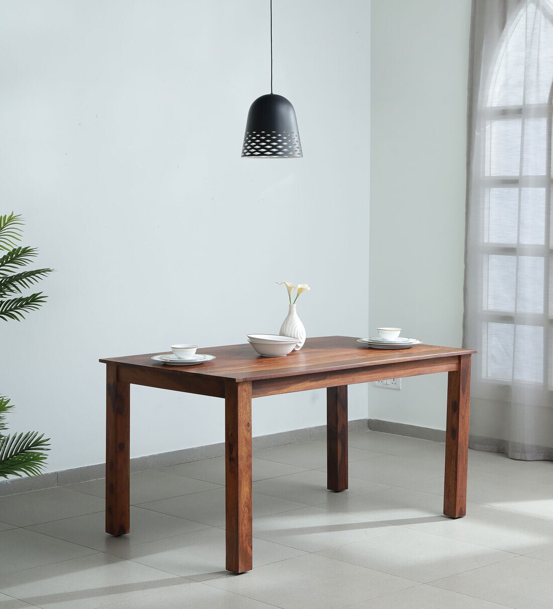 Buy Tuscan Sheesham Wood 6 Seater Dining Table In Classic Honey Finish