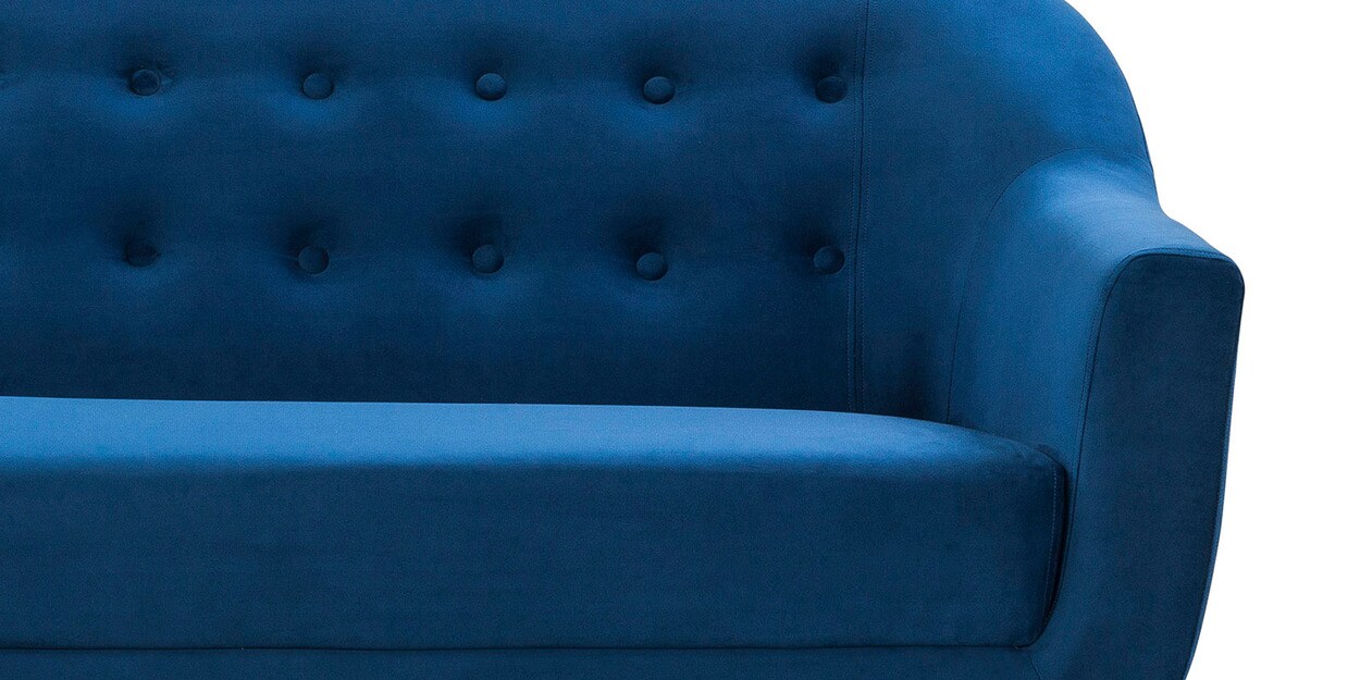 Buy Tuft 2 Seater Sofa in Blue Colour By HomeTown Online MidCentury