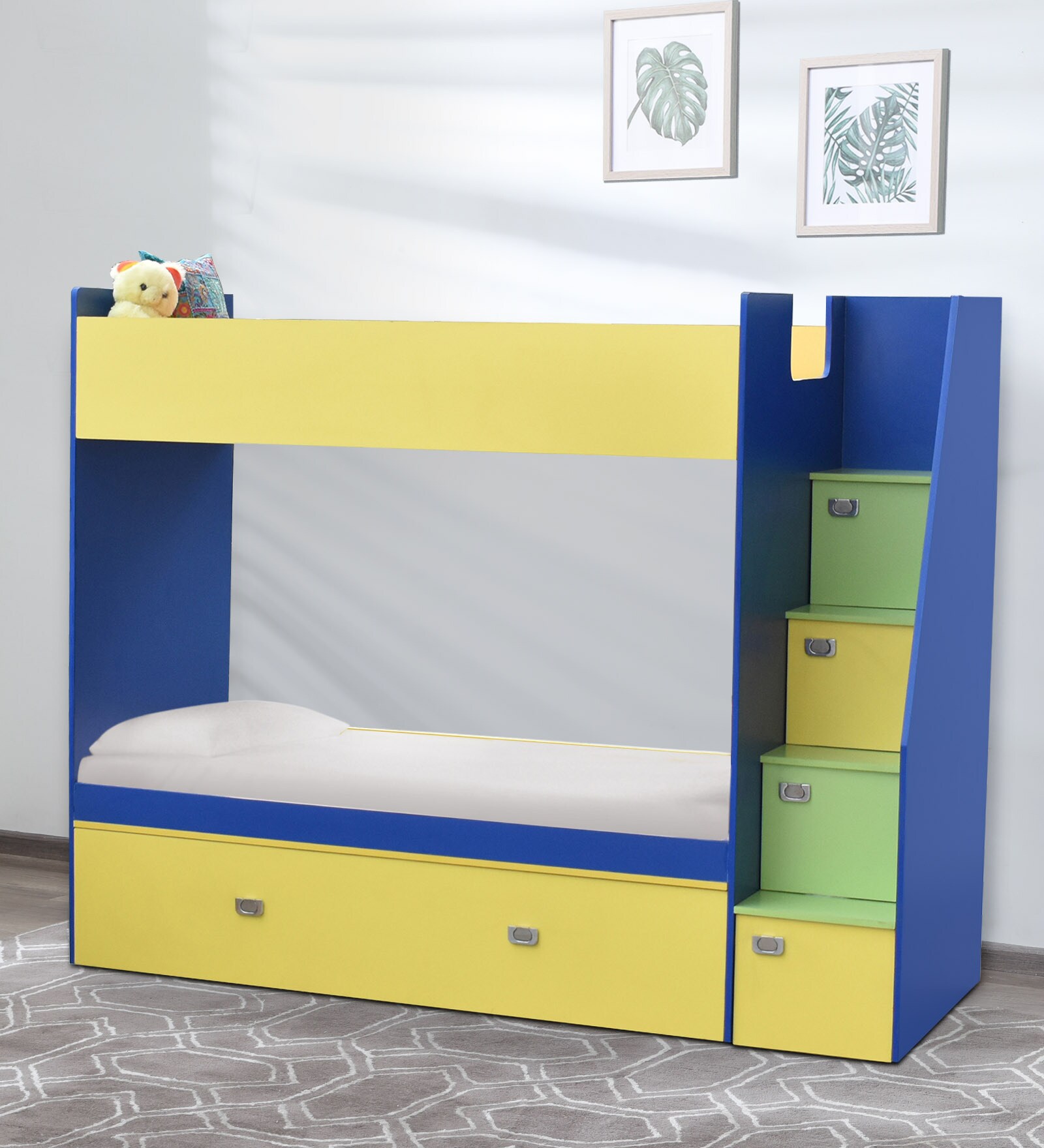 Buy Tuffy Bunk Bed with Drawer Storage in Multiolour Finish CasaCraft