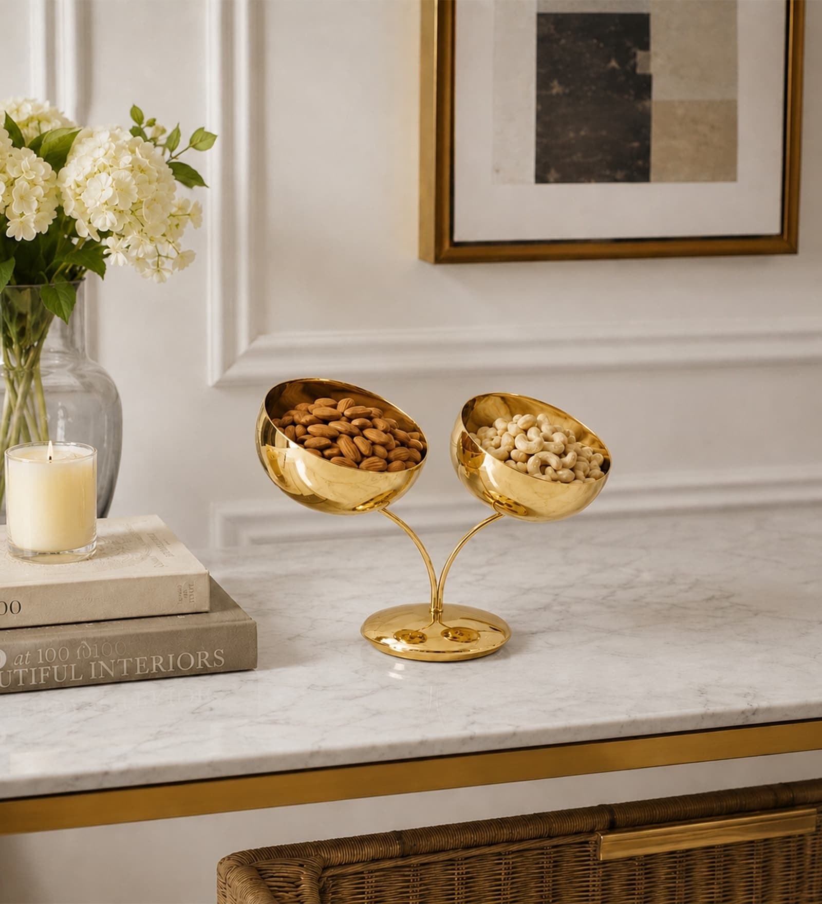 Gold Tulip Nut Bowl