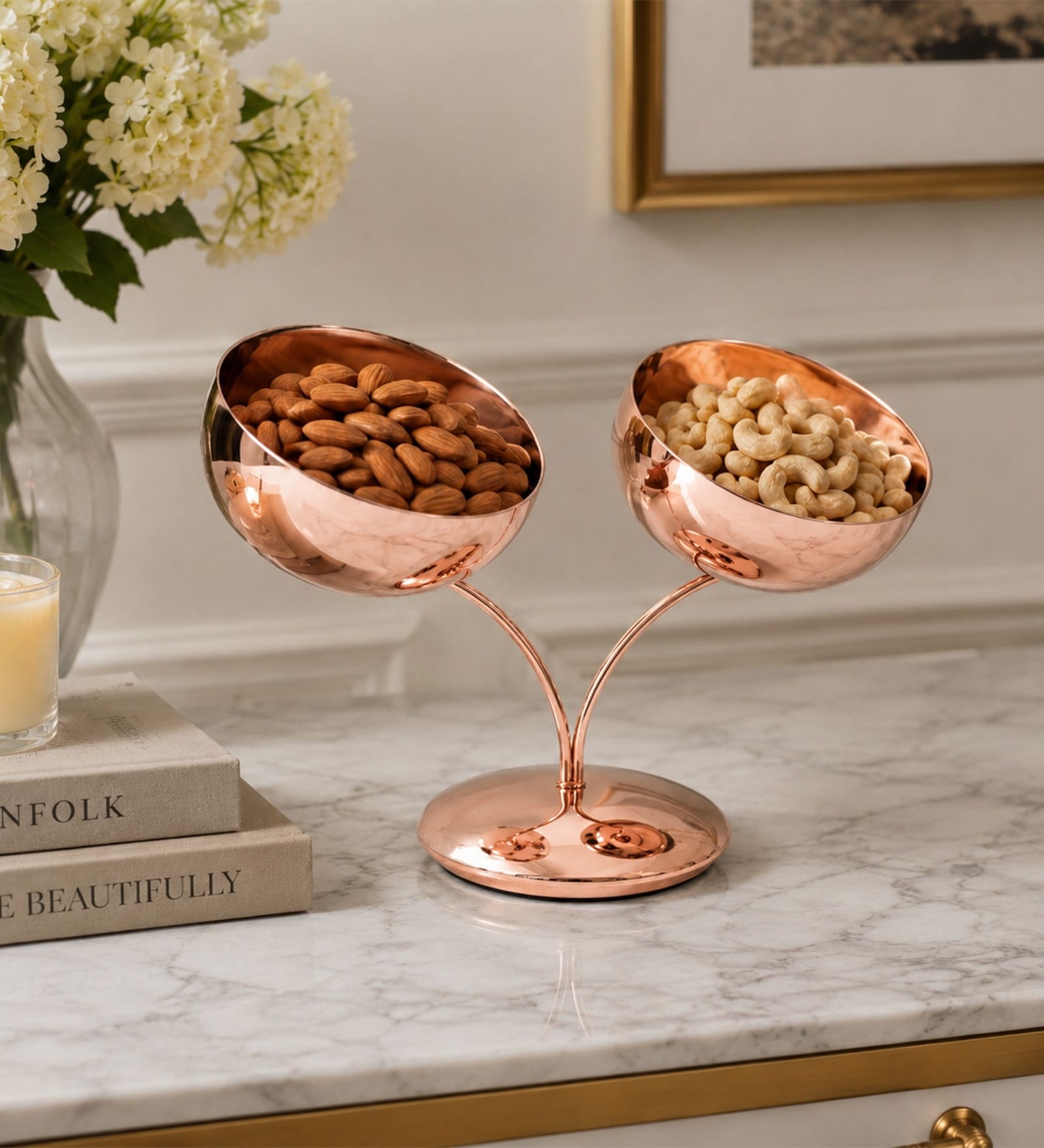 Rose Gold Tulip Nut Bowl