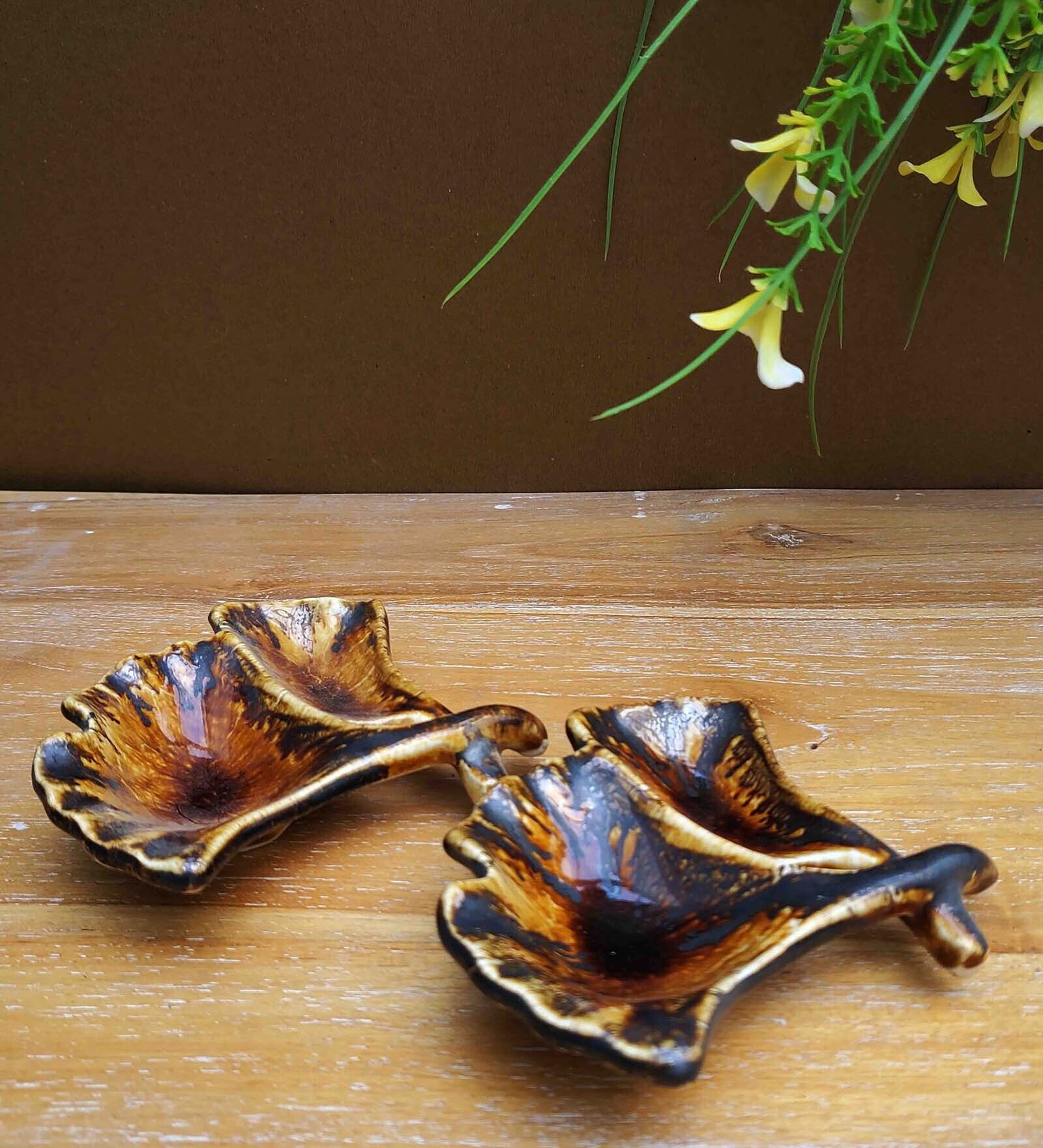 Tulips Multicolor Stoneware (Set Of 2) Serving Dip Bowls