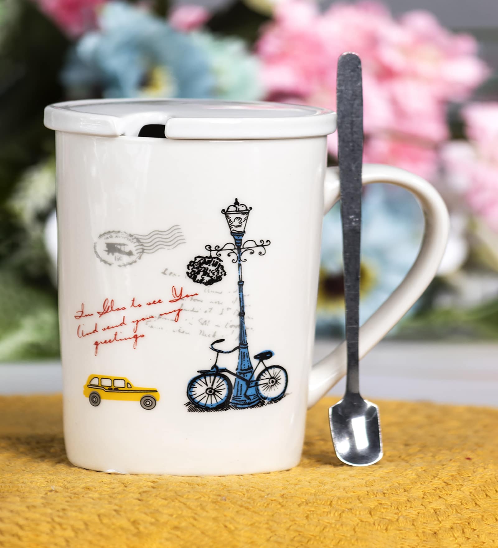 Tumbler Design 400 Ml White Ceramic Coffee Mug