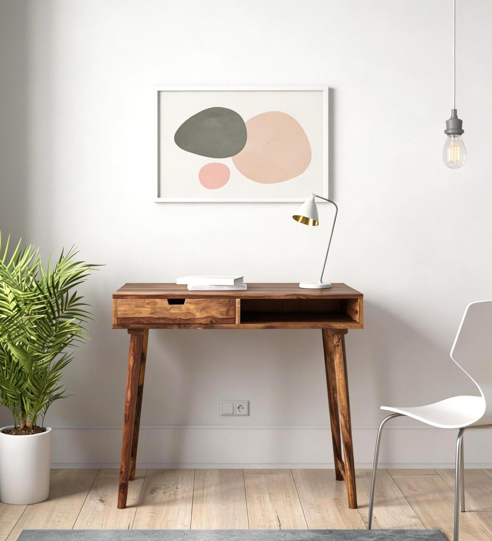 Tunis Writing Table In Natural Teak Finish