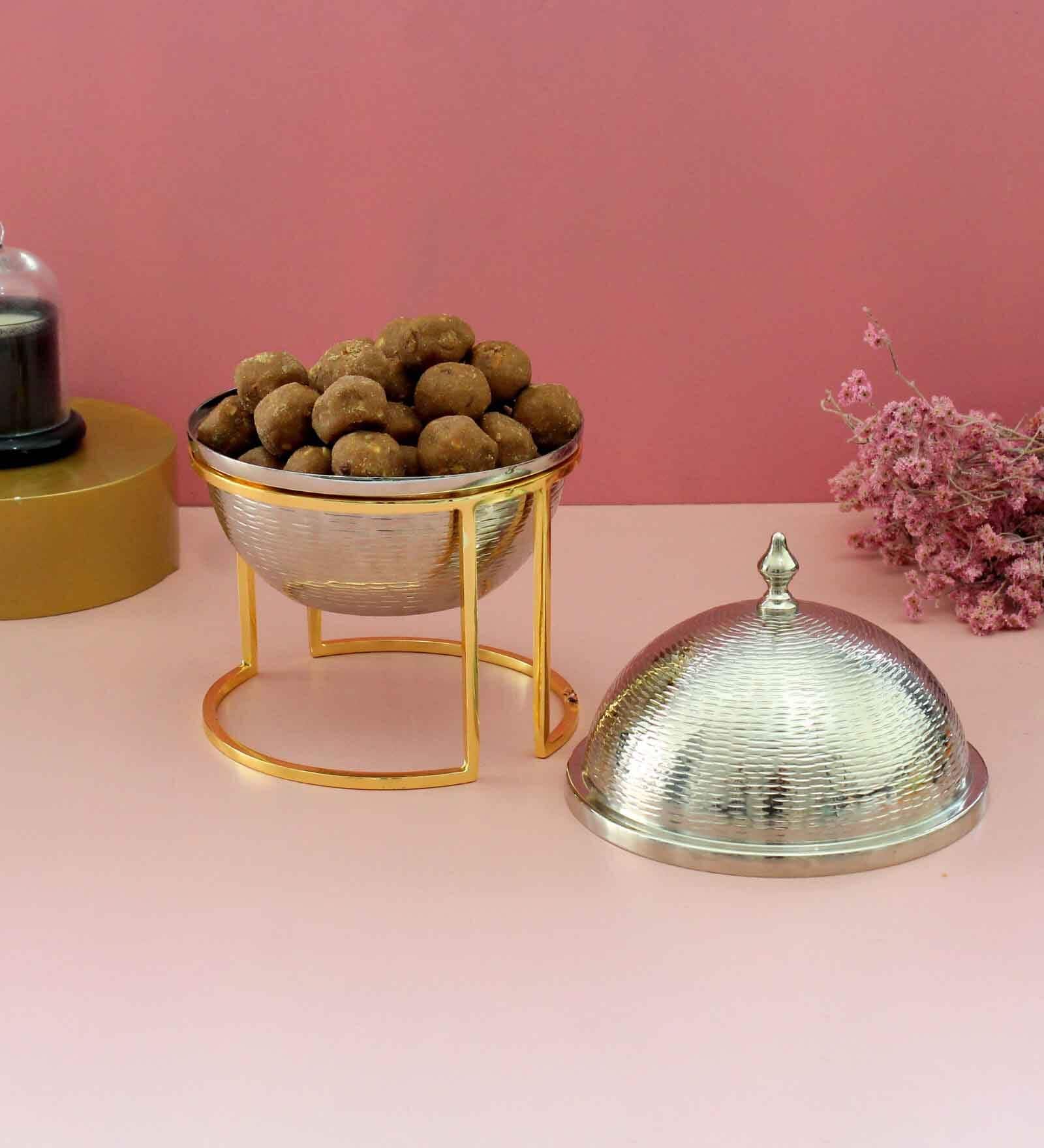 Tureen Capo 1000ml Silver & Gold Stainless Steel & Brass Serving Dish