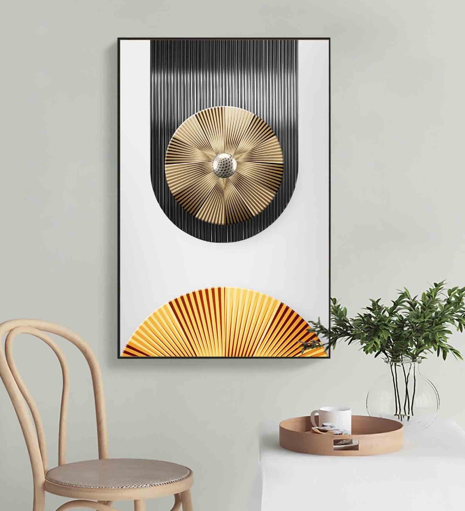 Turntable Strobe Disk Multicolour Engineered Wood Framed Canvas Wall Painting