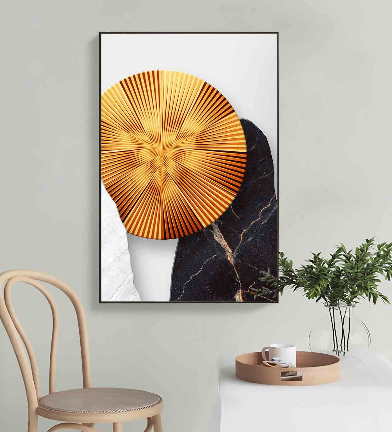 Turntable Strobe Disk Multicolour Engineered Wood Framed Canvas Wall Painting
