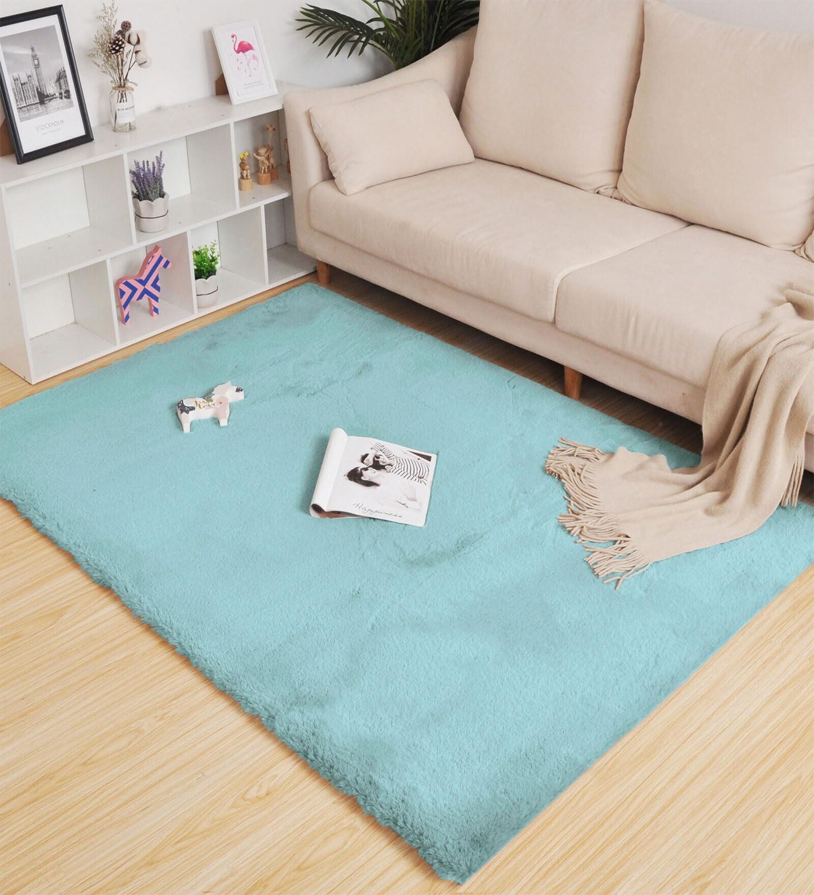 Turquish Solid Polyester 3 X 5 Feet Machine Made Carpet