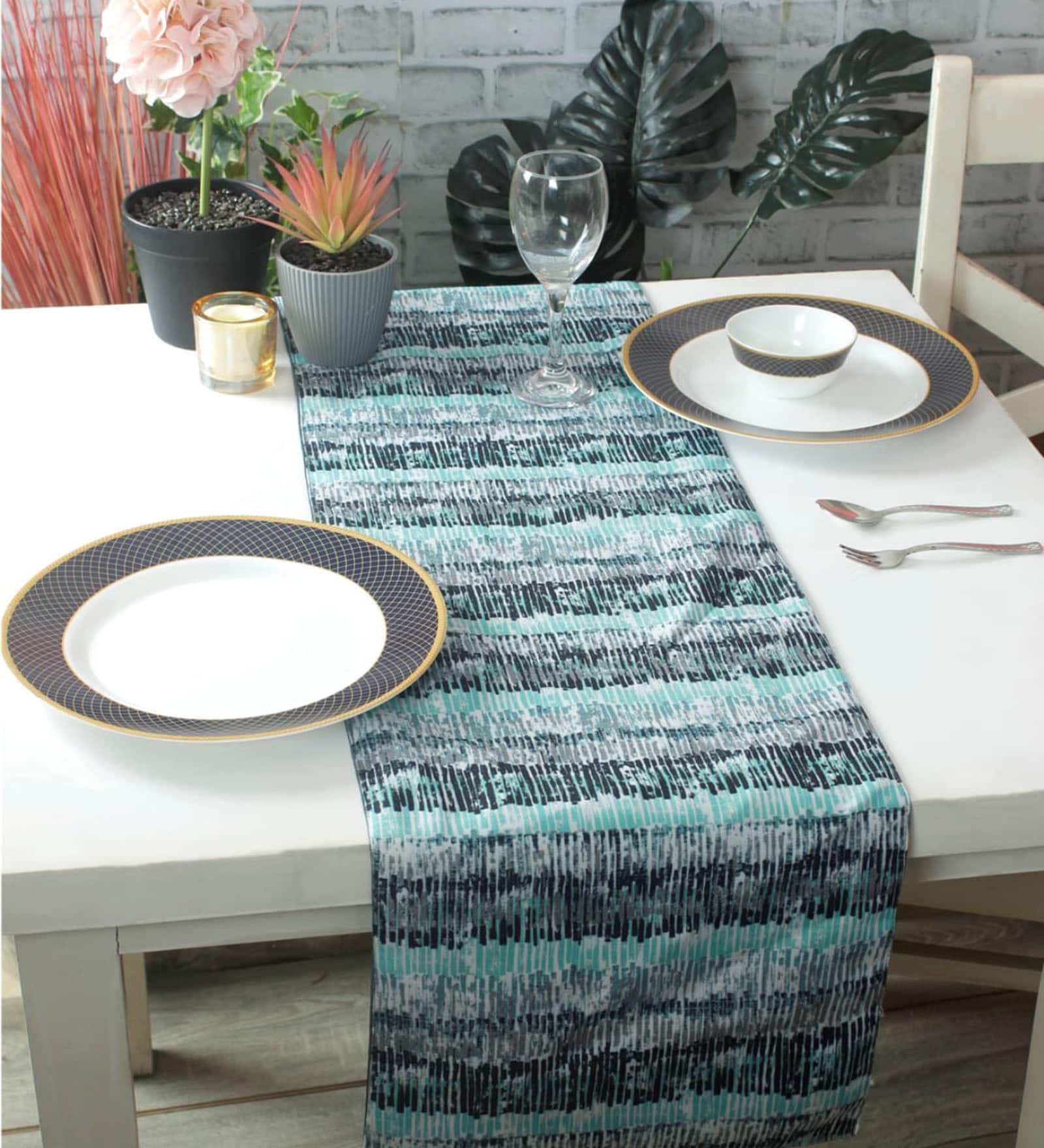 Turquoise Blue 72x13  Polyester Table Runner