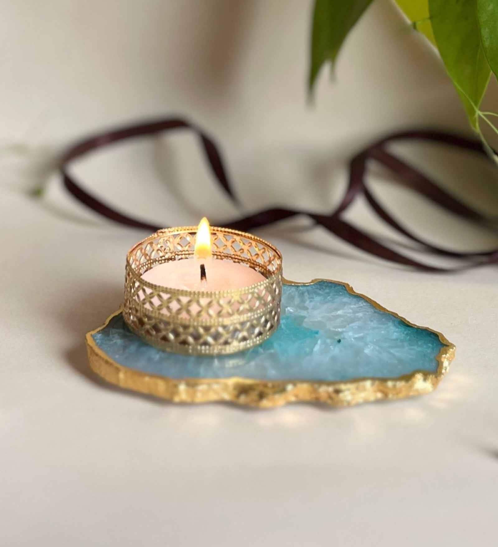 Turquoise Stone Tealight Holder