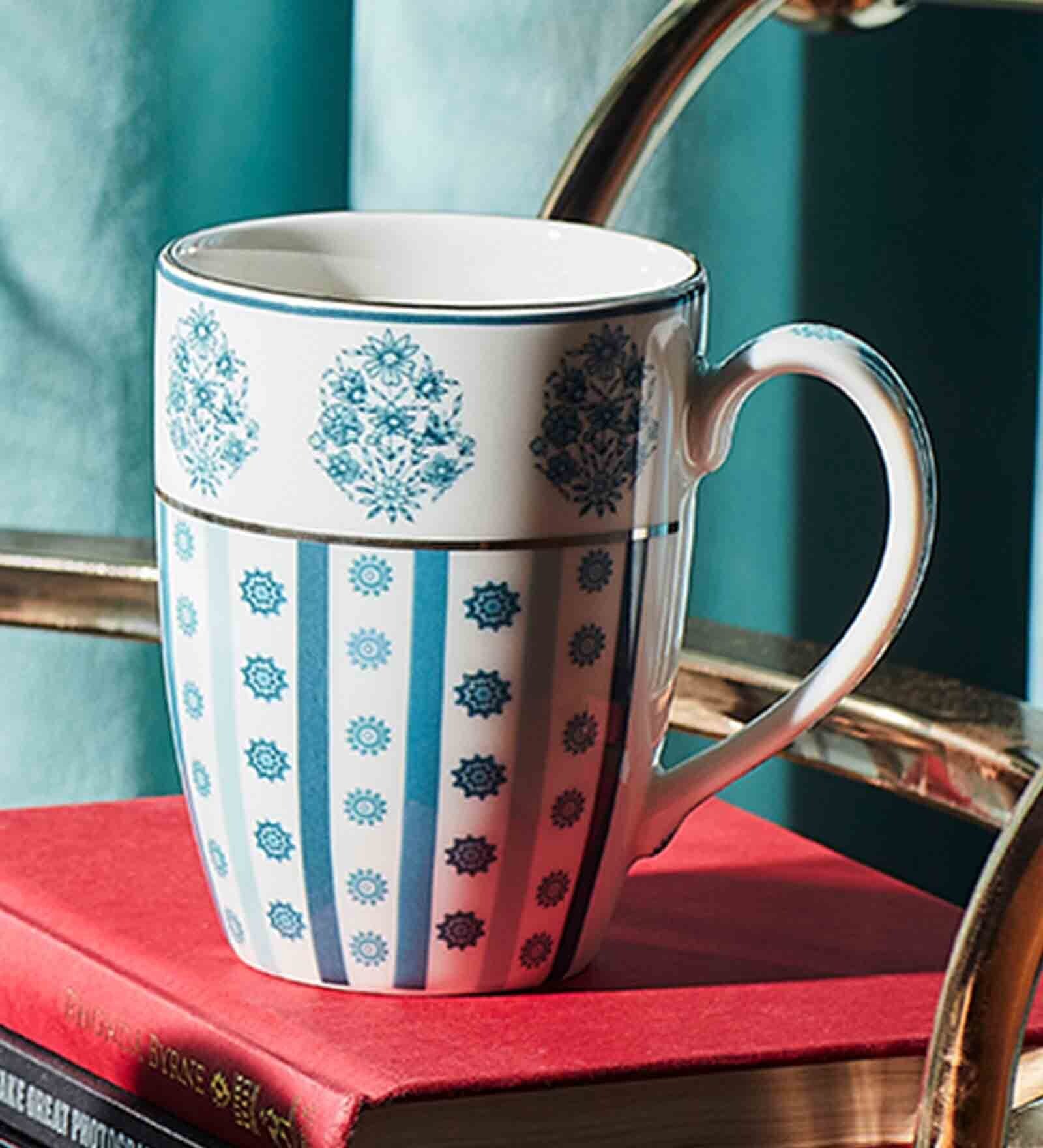 Villa 300ml Blue (Set of 2) Porcelain Coffee Mug