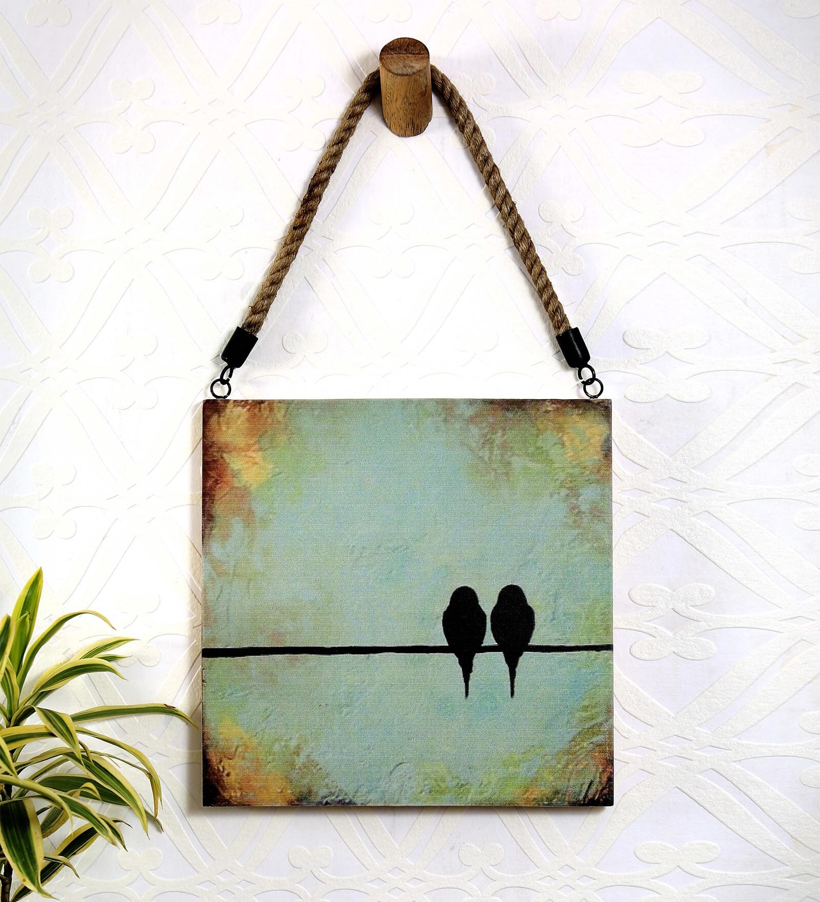Buy Turquoiseturquoise Wood Love Birds Wall Art at 46 OFF by POSH N