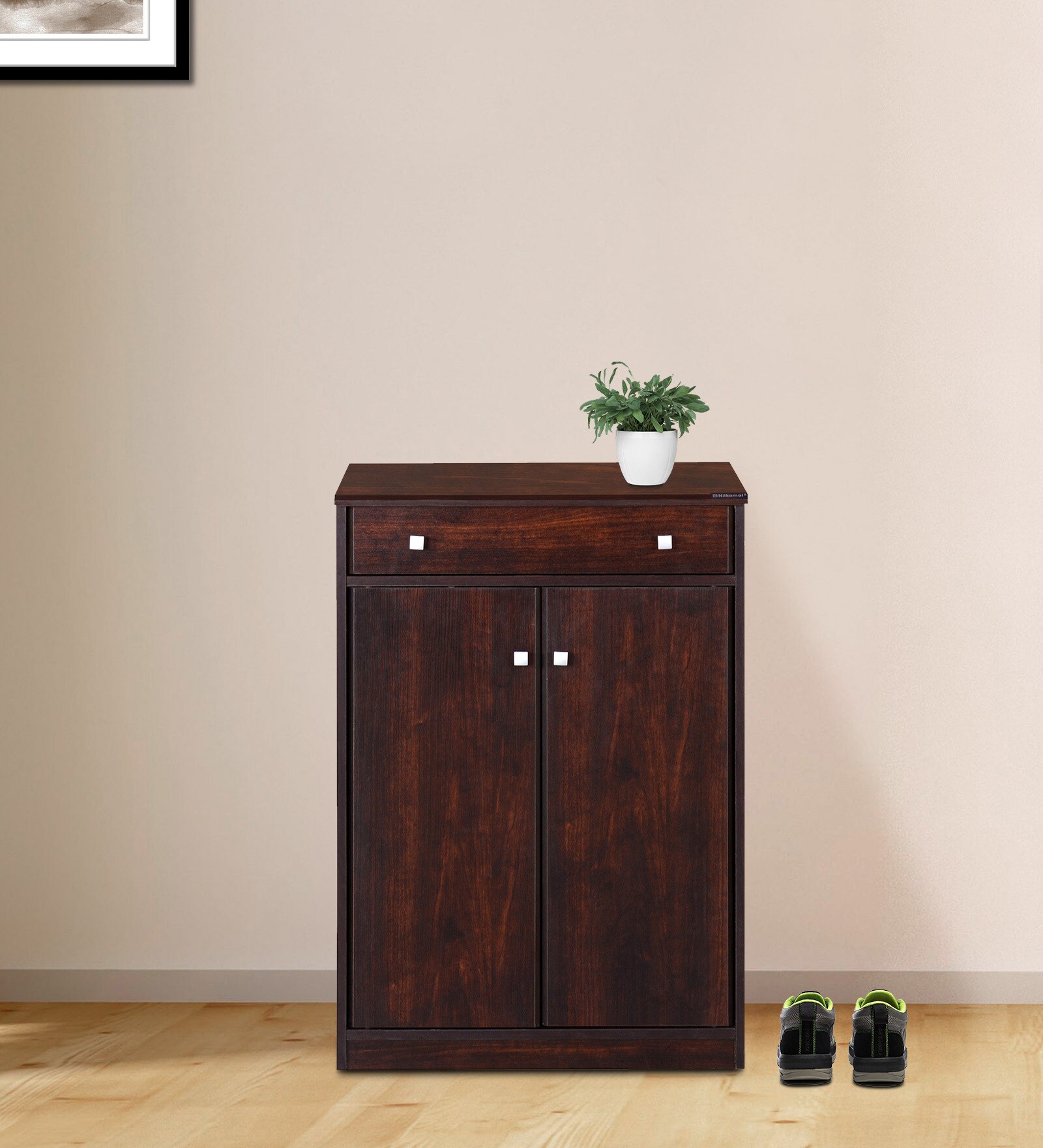 Tuskar Shoe Cabinet in Walnut Finish