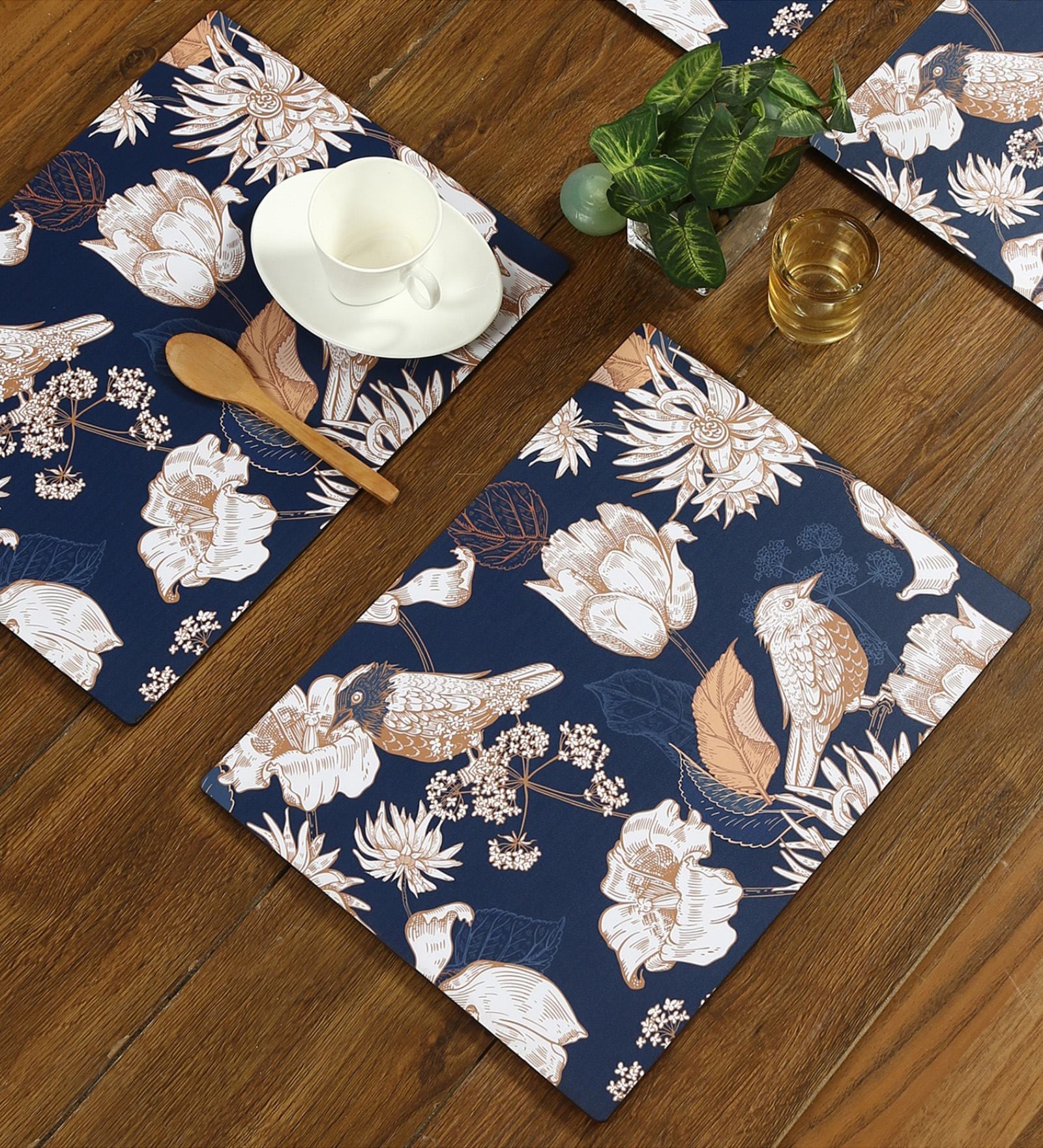 Tutsi Bird Navy Blue ( 16 X 12) MDF Placemat (Set of 6)