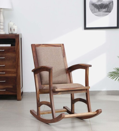 Tucson Sheesham Wood Rocking Chair in Rustic Teak Finish