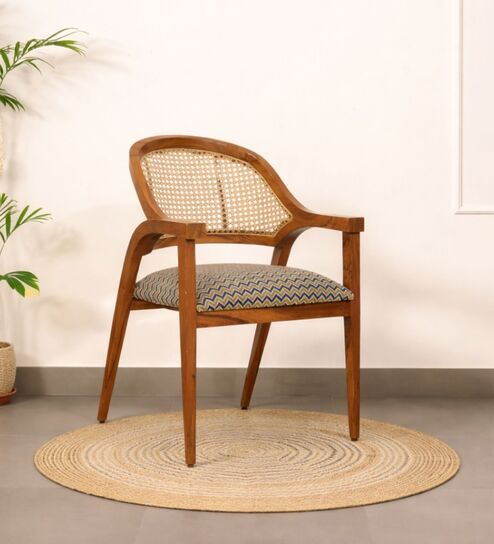 Tula Fabric Dining Chair In White Colour