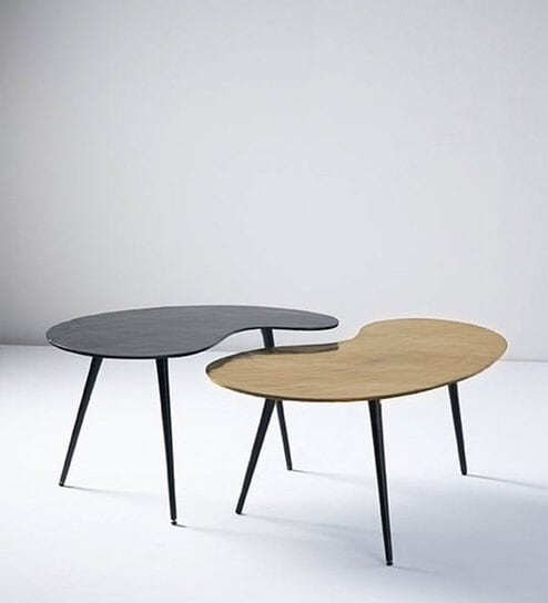 Tulah Metal Nesting Coffee Table In Black & White Finish