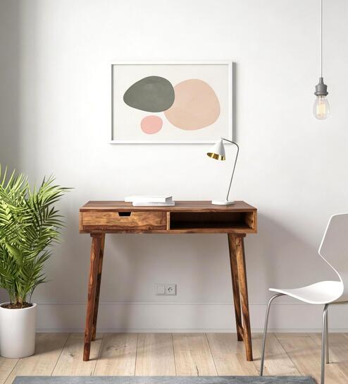 Tunis Writing Table In Natural Teak Finish