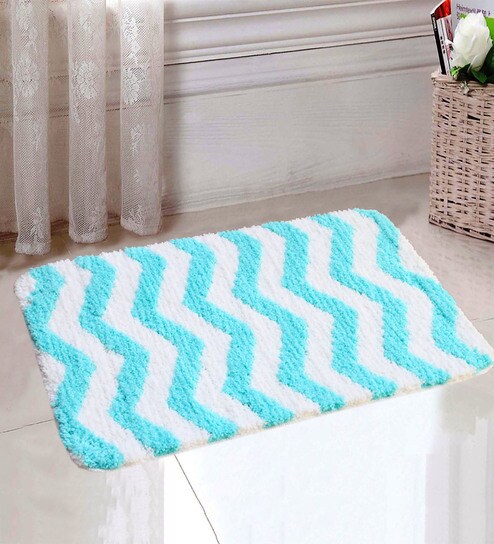 Buy Turquoise Microfiber Bath Mat By Saral Home 19 6 X 27 5 Inches